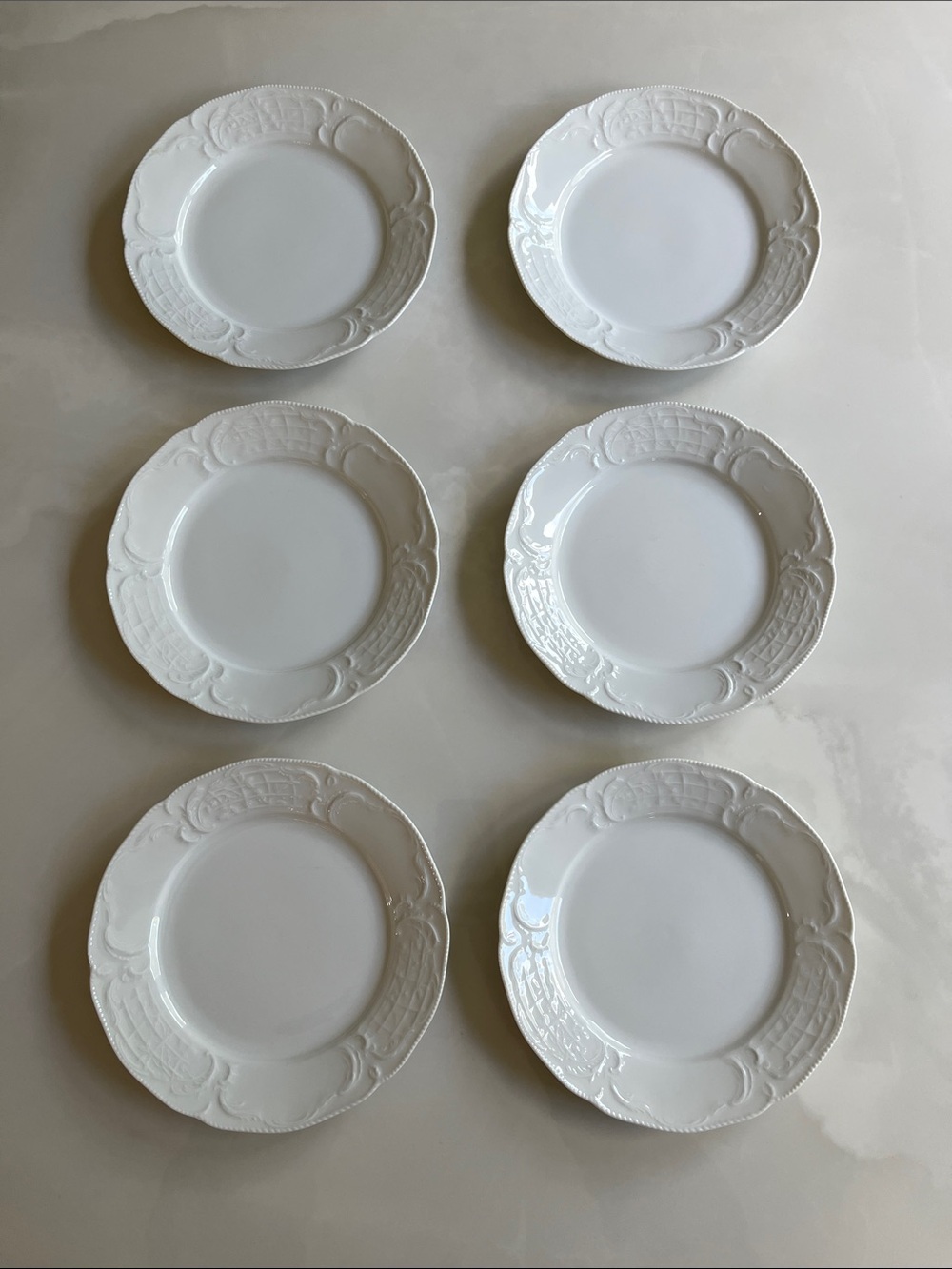 Rosenthal Sanssouci White Salad Plates Classic Rose Porcelain 8" Set of 6